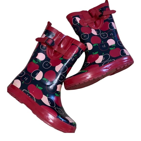 Gymboree Vintage Apple Print Raincoat (Sz 5/6) & Boots (Sz 12) Set - Picture 6 of 8